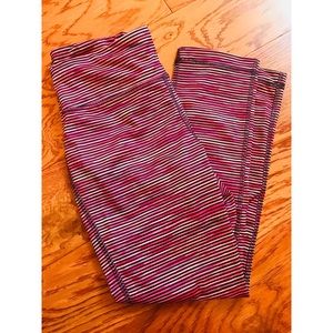 Reebok pink striped capri workout pants